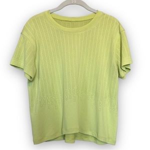 Lululemon Bright Neon Yellow Crop Training Shirt size 8